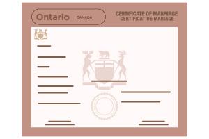 un certificat de mariage ontarien